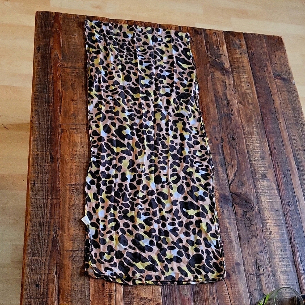Cheeta Scarf Cream Black Yellow